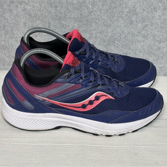 Saucony Cohesion 15 Running Athletic Shoes-Blue Pink-Women Size 9.5 - Picture 1 of 10